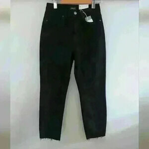 ONLY | Women's Black Emily High Waisted Straight  Cropped Ankle Jean